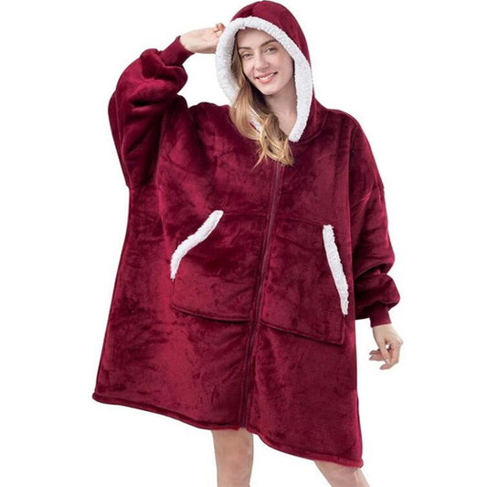 Blanket Hoodie Cuddly With Zipper